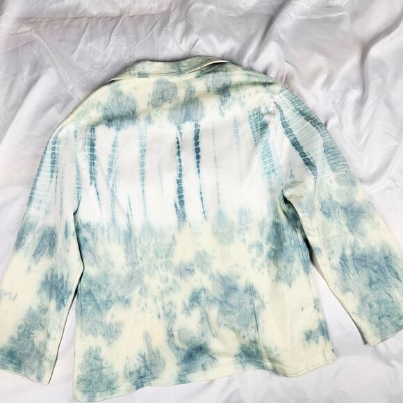 Mix Noveaux bleach dye tie dye chambray single breasted blazer size SP - Picture 3 of 10